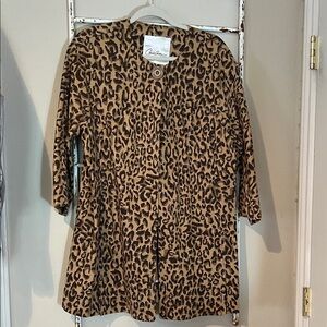 CAbi Animal Print Button-Up Jacket